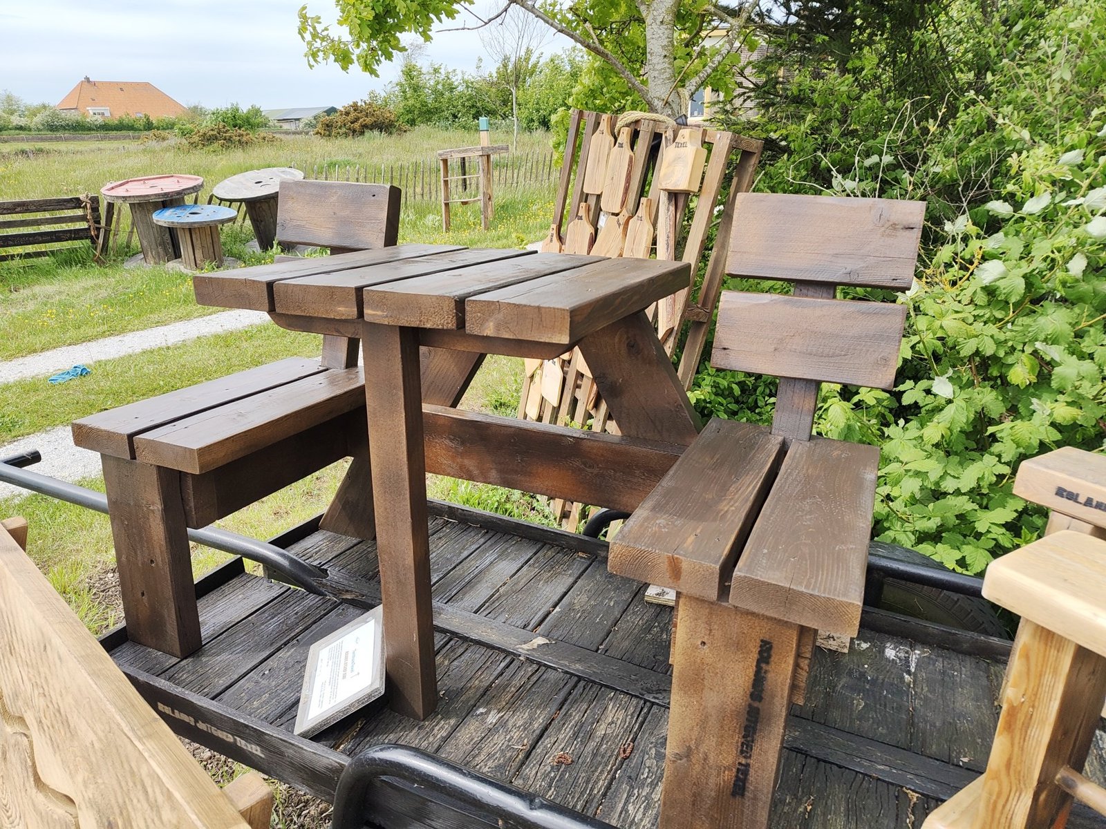 originele tweepersoons picknickset/tafel met stoelen - Afbeelding 3